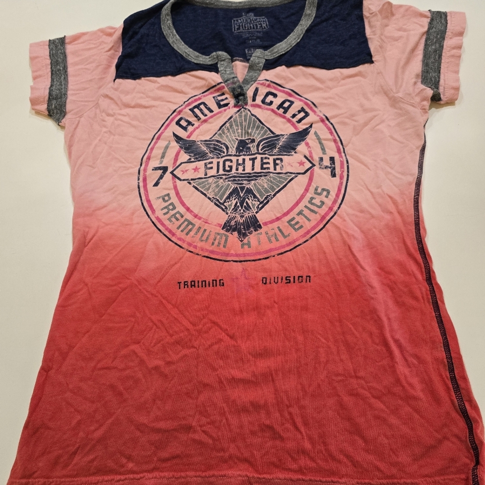 American Fighter Pink and Navy Graphic Tee